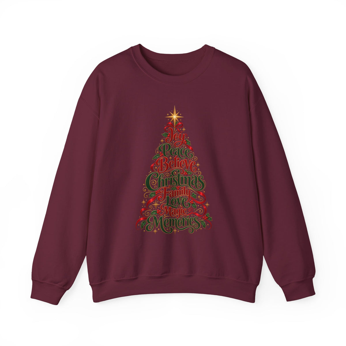 Christmas Tree Words Crewneck Sweatshirt