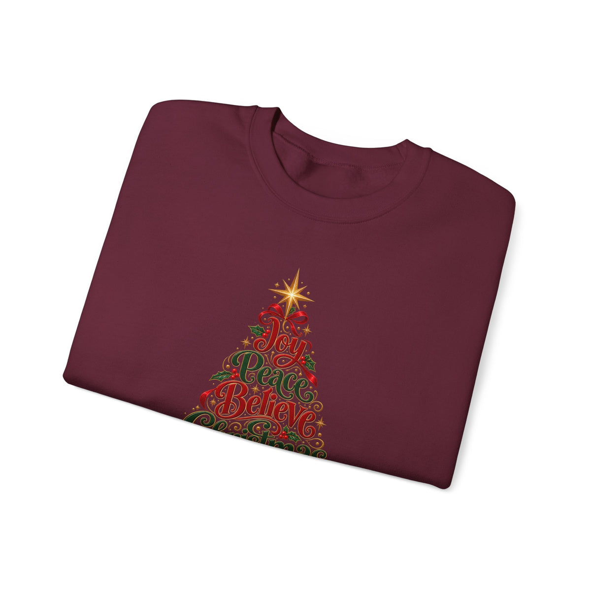 Christmas Tree Words Crewneck Sweatshirt