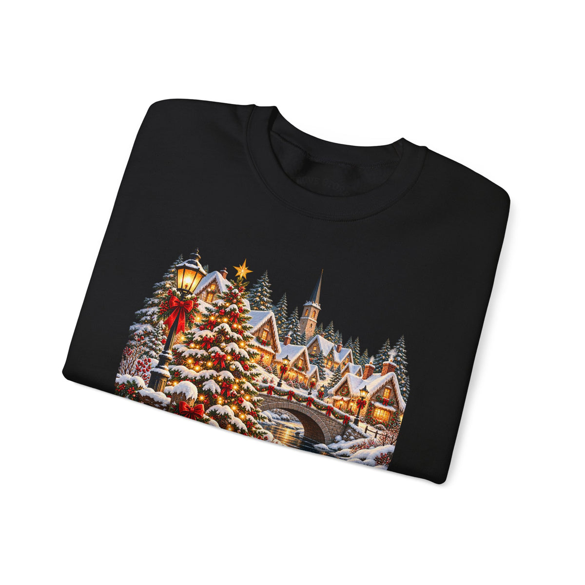 Holiday Village Snow Scene Sweatshirt