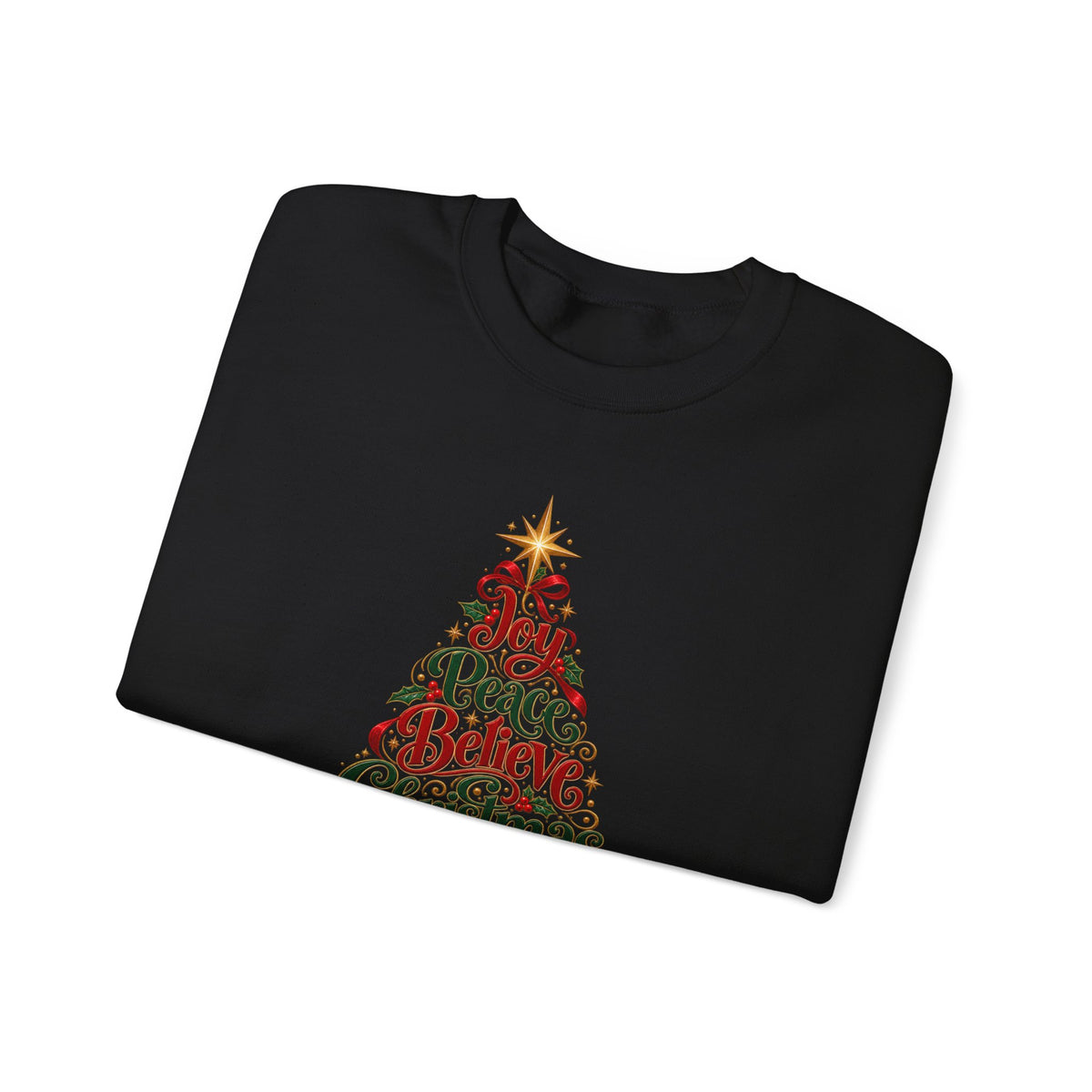 Christmas Tree Words Crewneck Sweatshirt