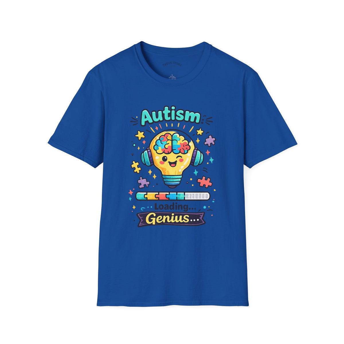 Autism Awareness T-Shirt — Cute 'Loading Genius' Puzzle Lightbulb Design