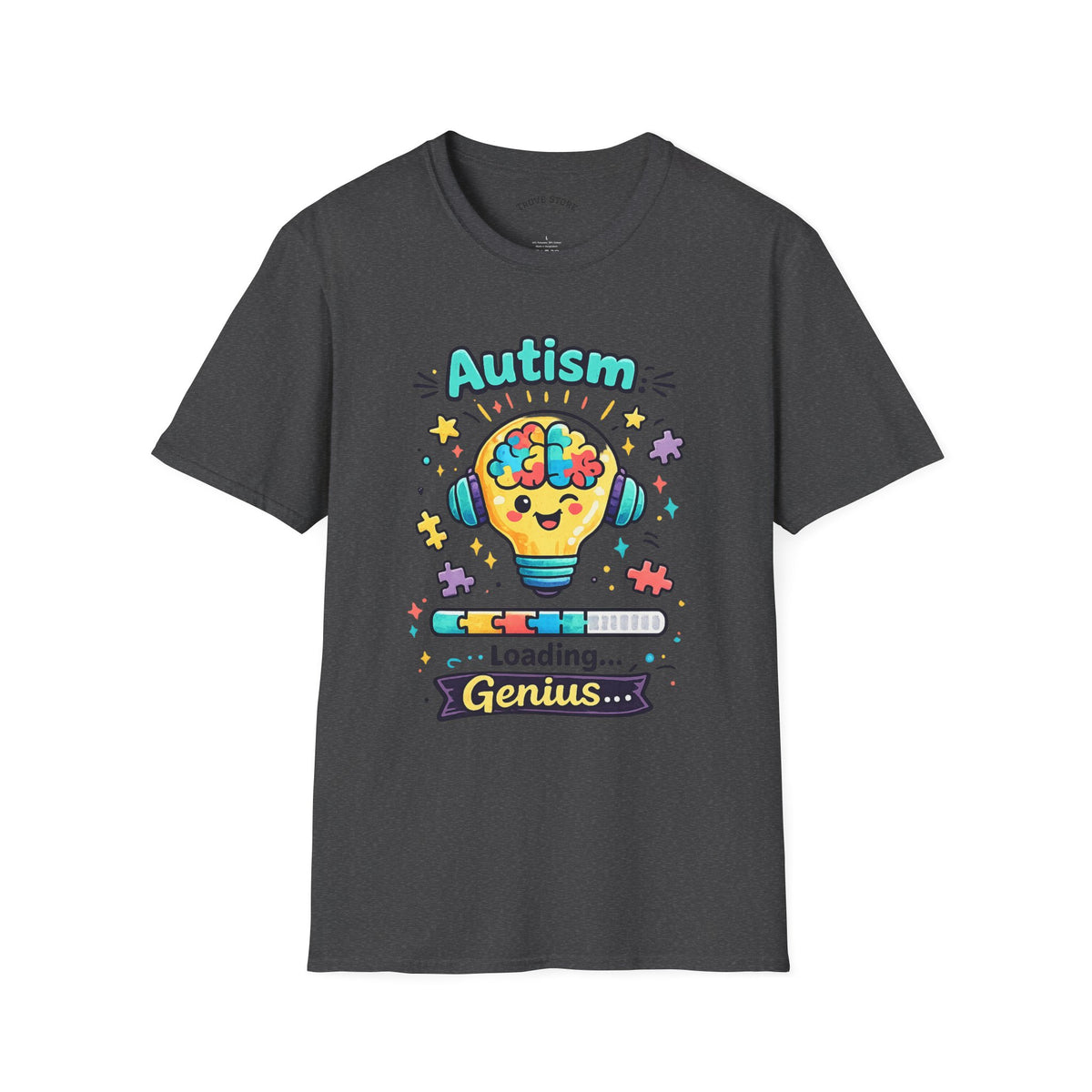 Autism Awareness T-Shirt — Cute 'Loading Genius' Puzzle Lightbulb Design