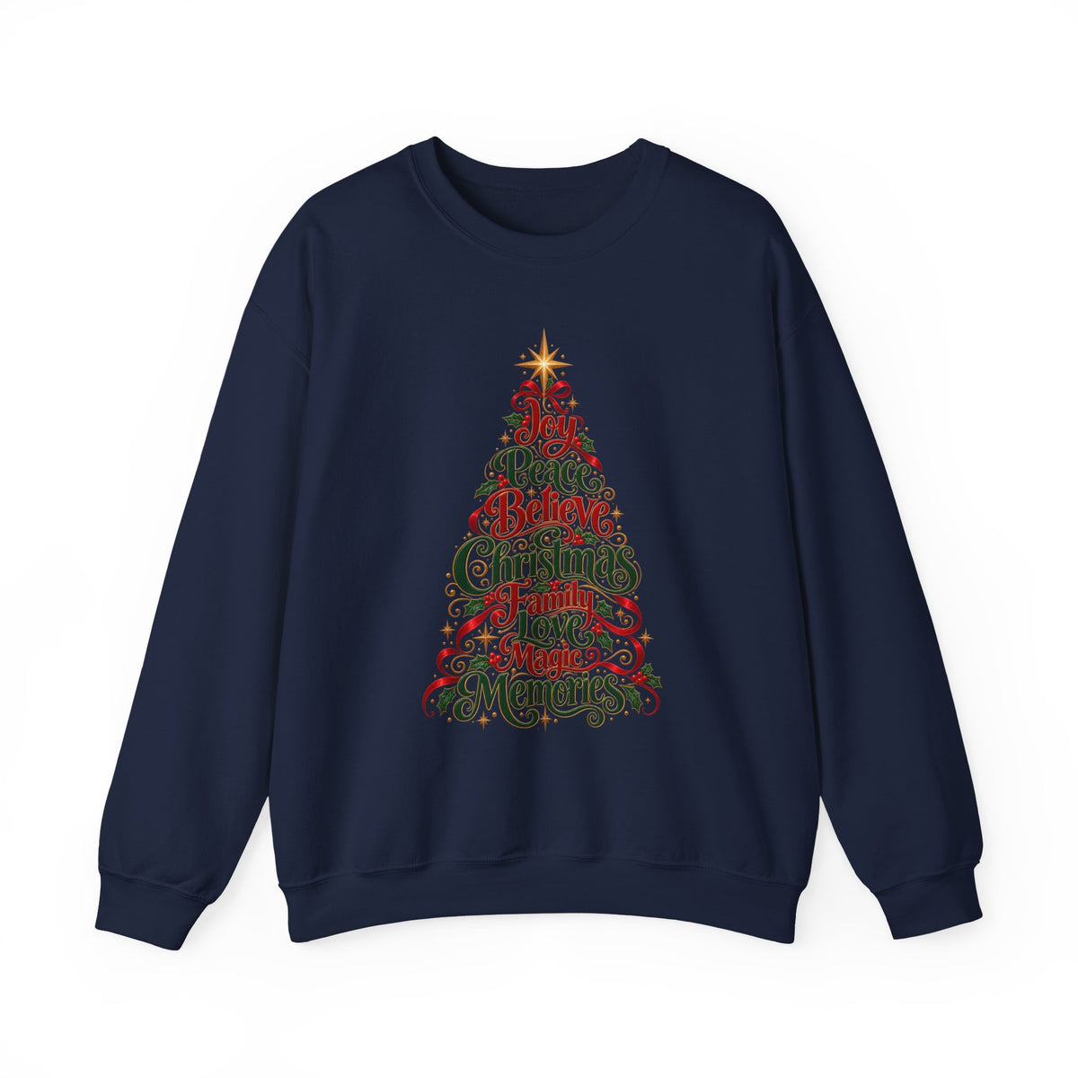Christmas Tree Words Crewneck Sweatshirt