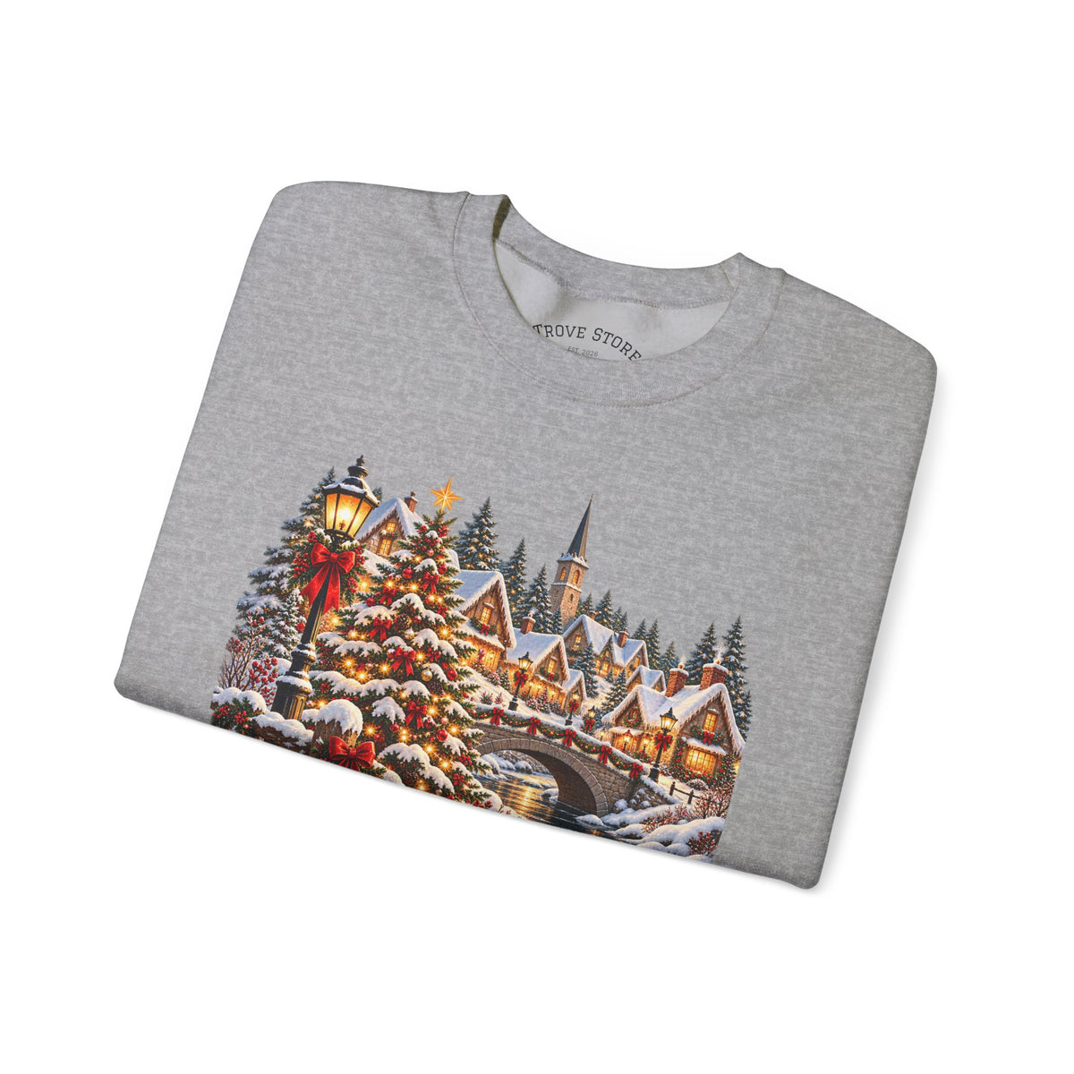 Holiday Village Snow Scene Sweatshirt
