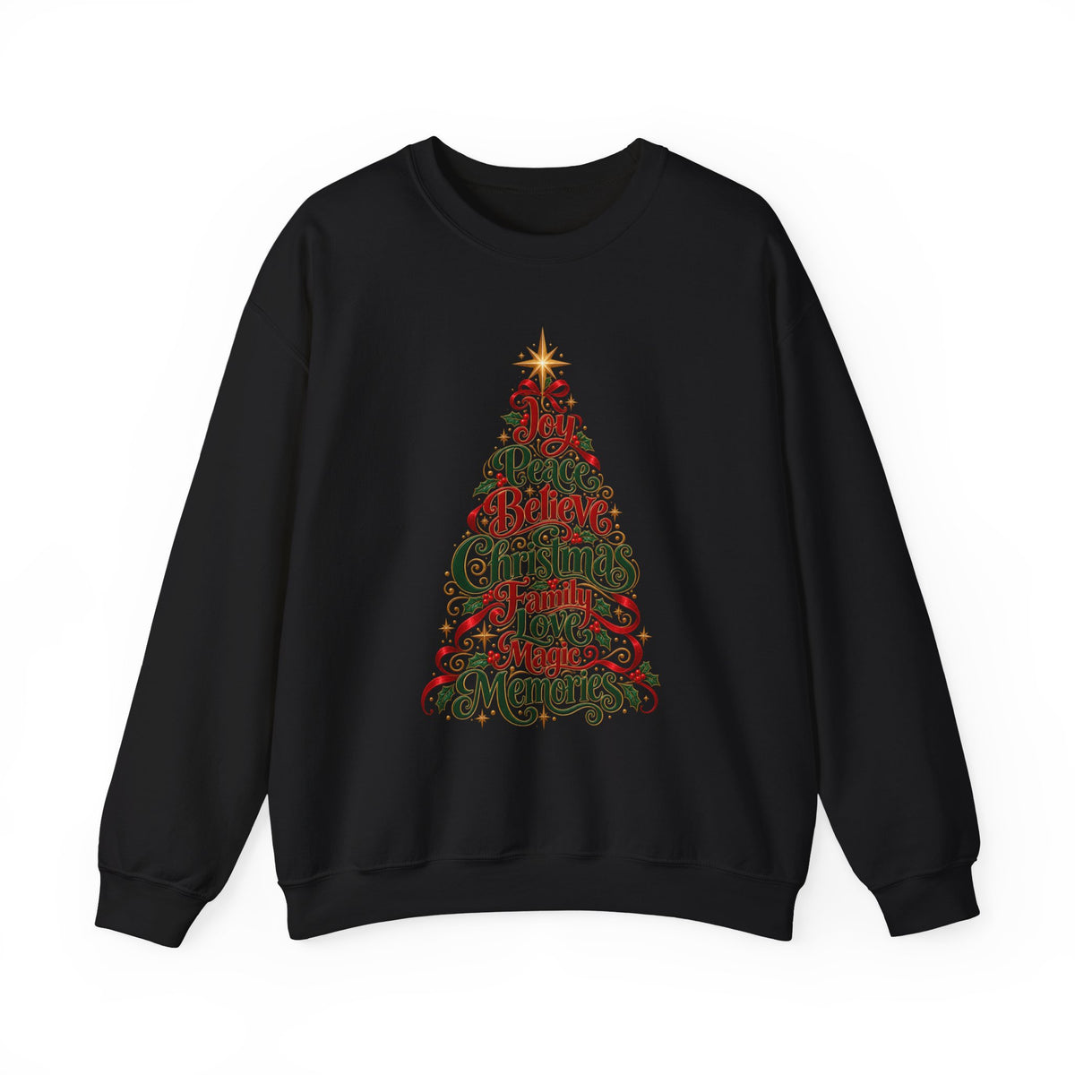 Christmas Tree Words Crewneck Sweatshirt