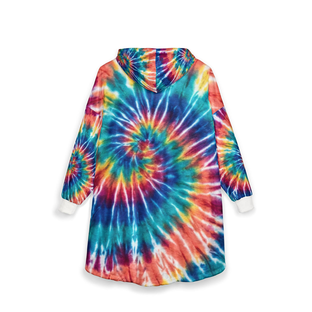 Tie-Dye Hooded Blanket — Colorful Spiral Cozy Throw for Lounging & Festivals