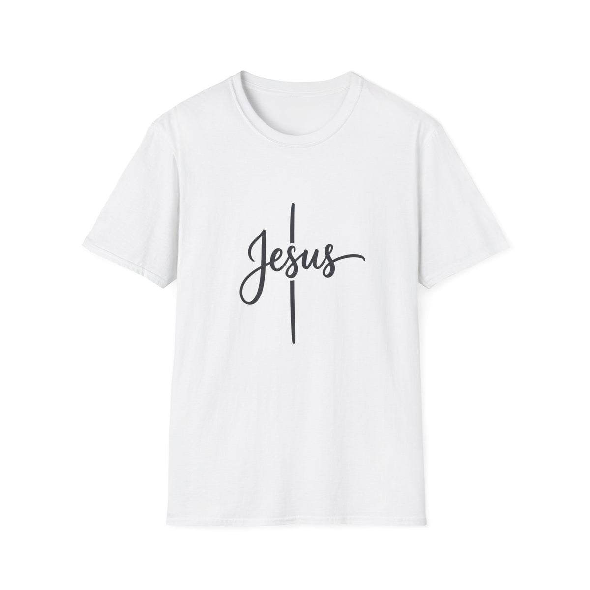 Jesus Script Cross T-Shirt — Faith Christian Tee
