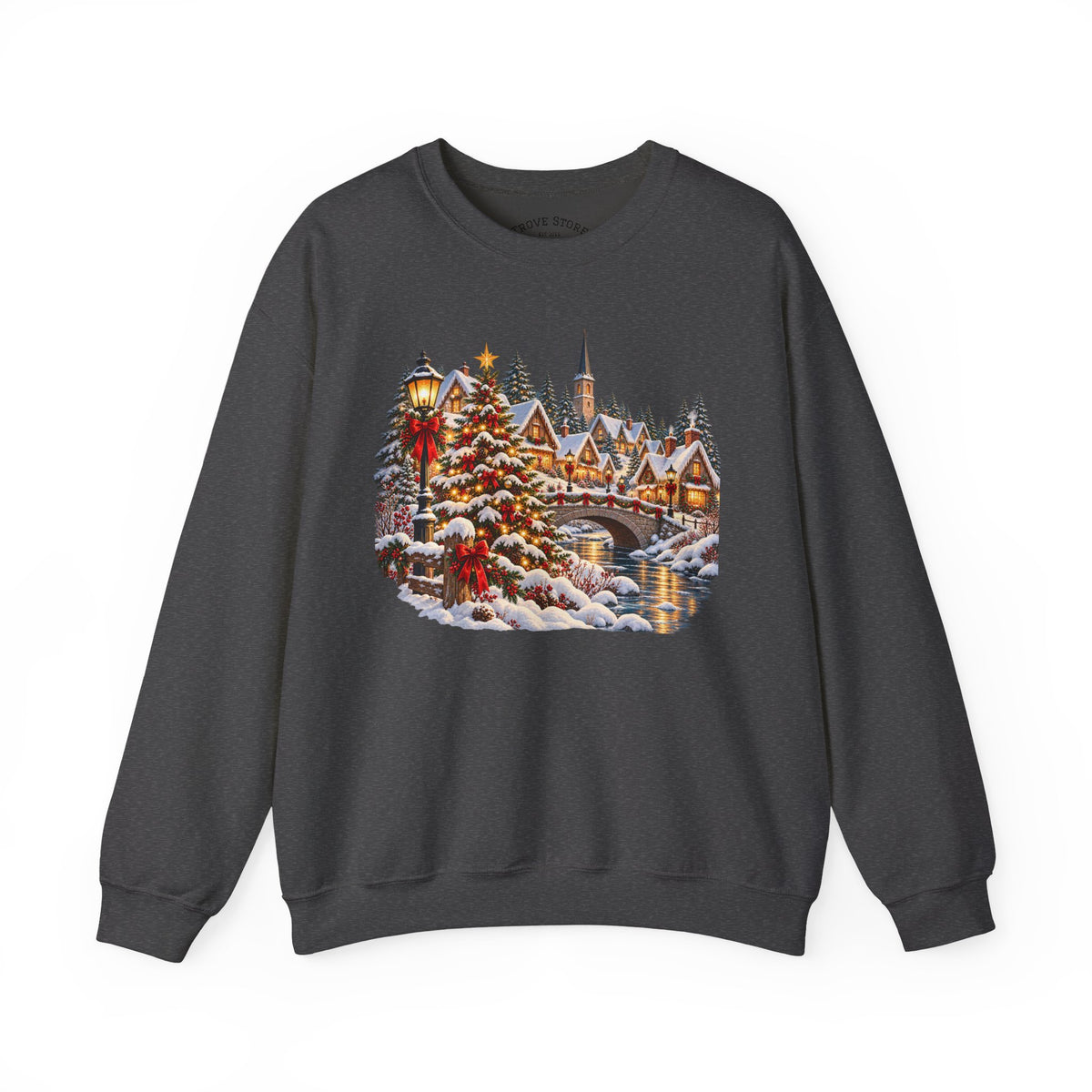Holiday Village Snow Scene Sweatshirt