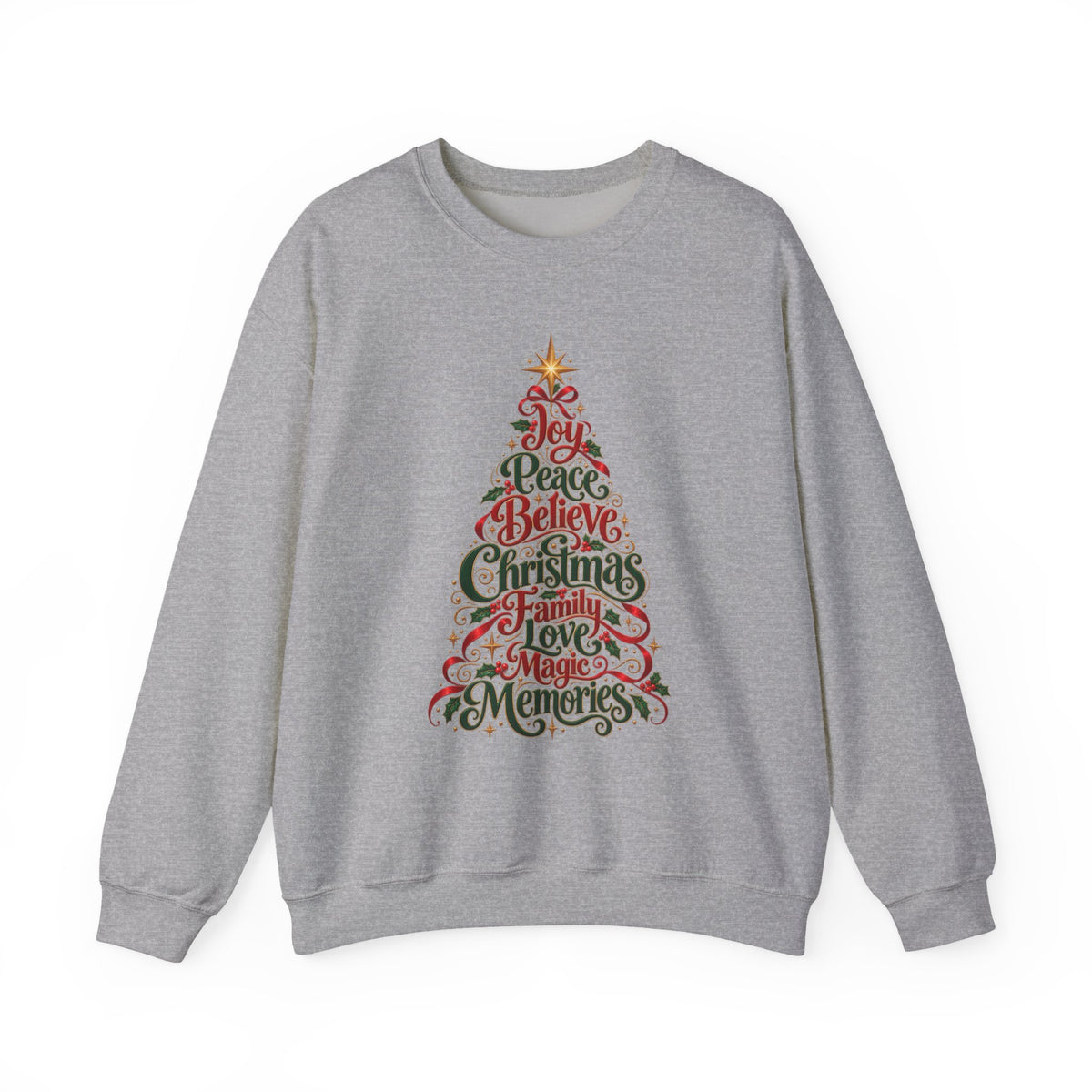 Christmas Tree Words Crewneck Sweatshirt