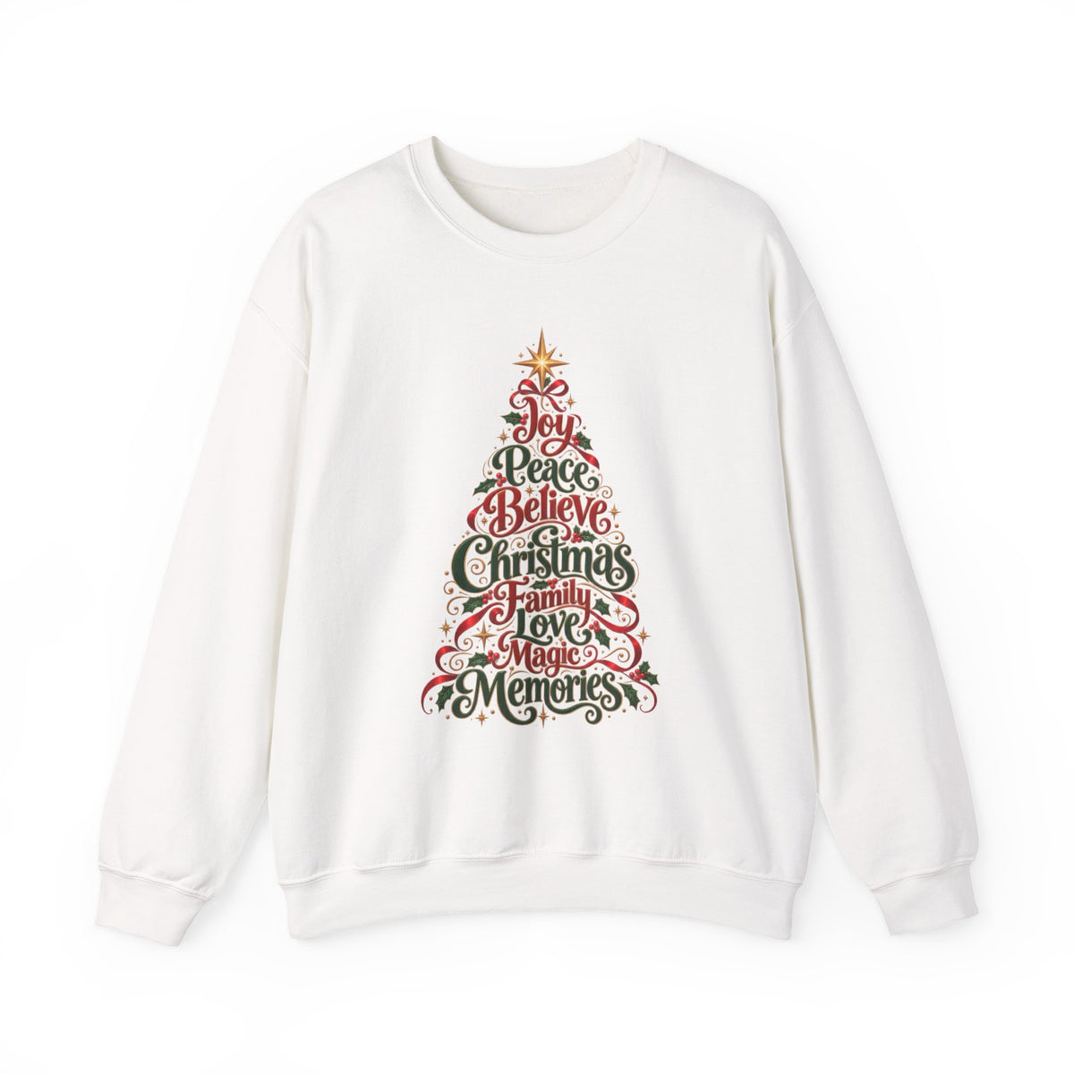 Christmas Tree Words Crewneck Sweatshirt
