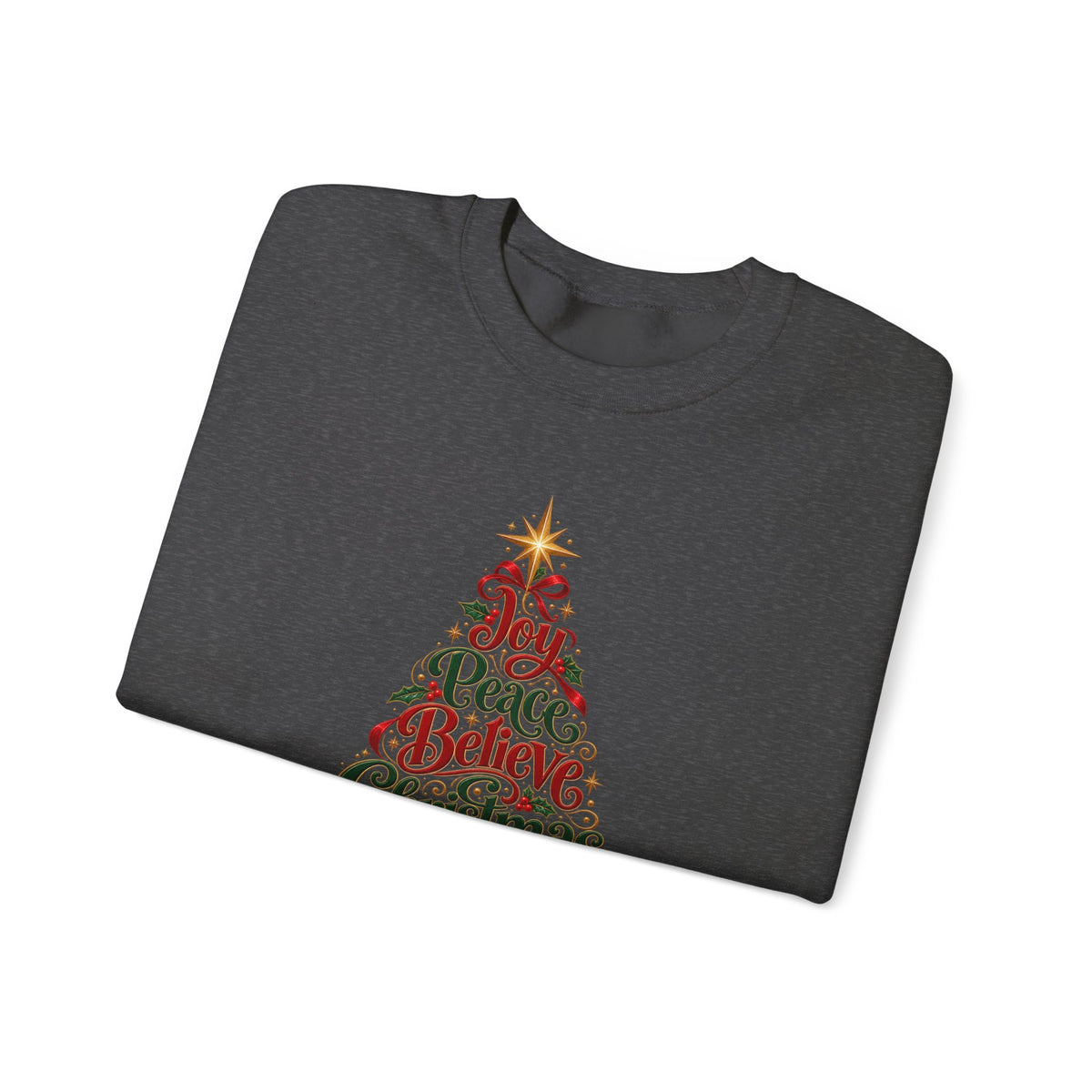 Christmas Tree Words Crewneck Sweatshirt