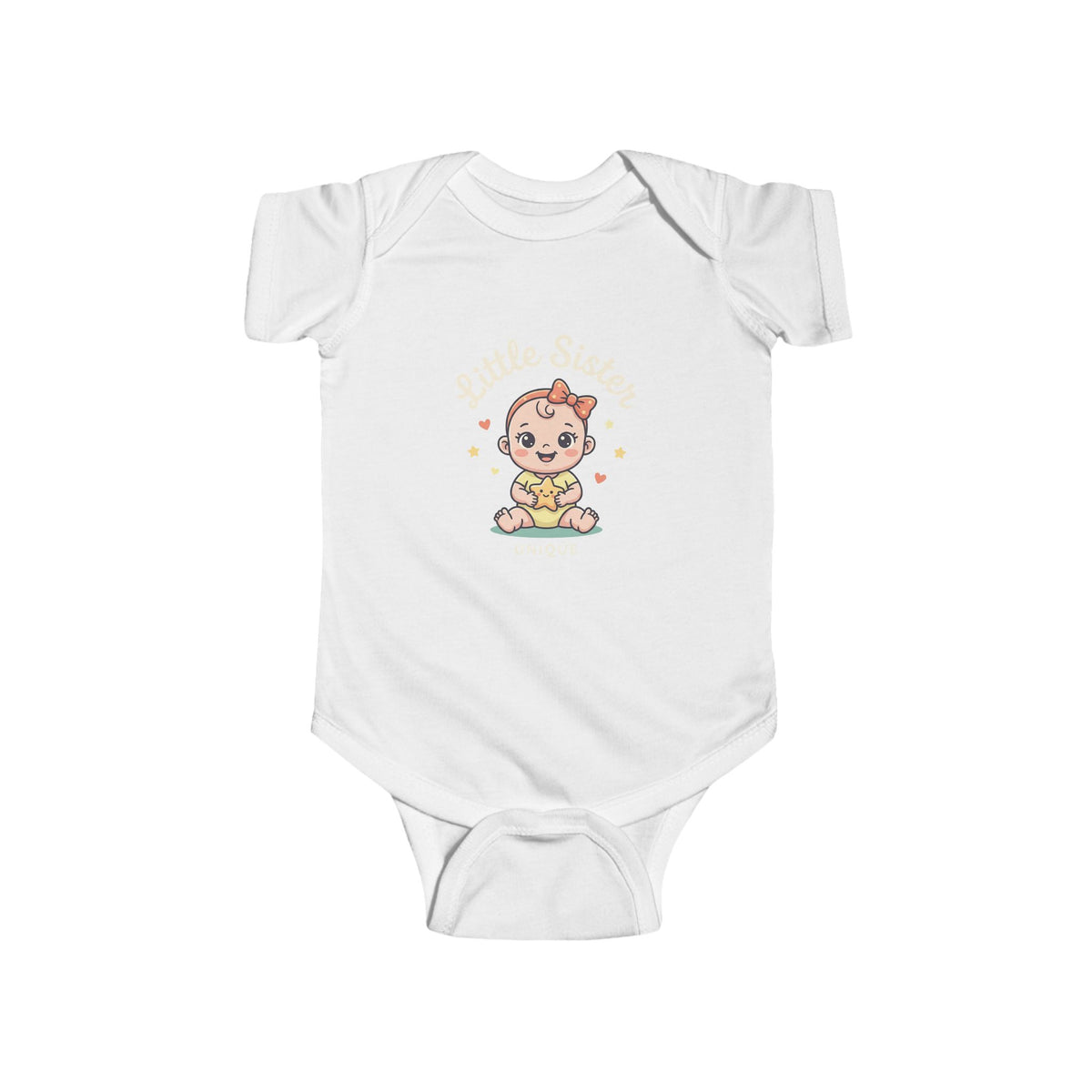 Cute Baby Bodysuit — Cartoon Baby Girl Graphic Infant Onesie