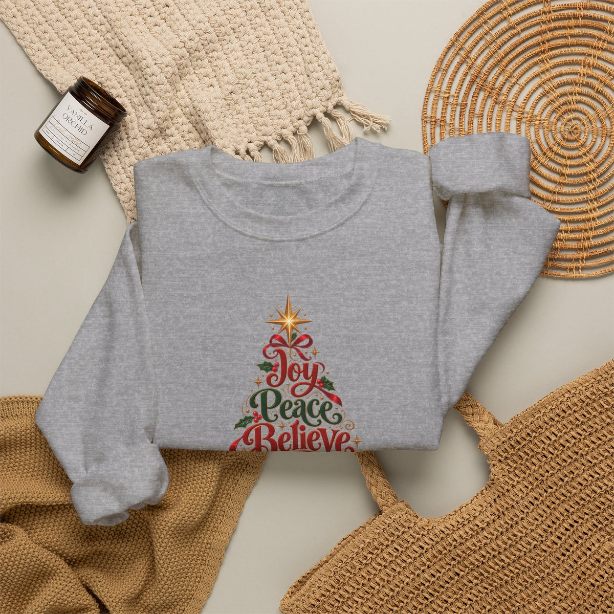 Christmas Tree Words Crewneck Sweatshirt
