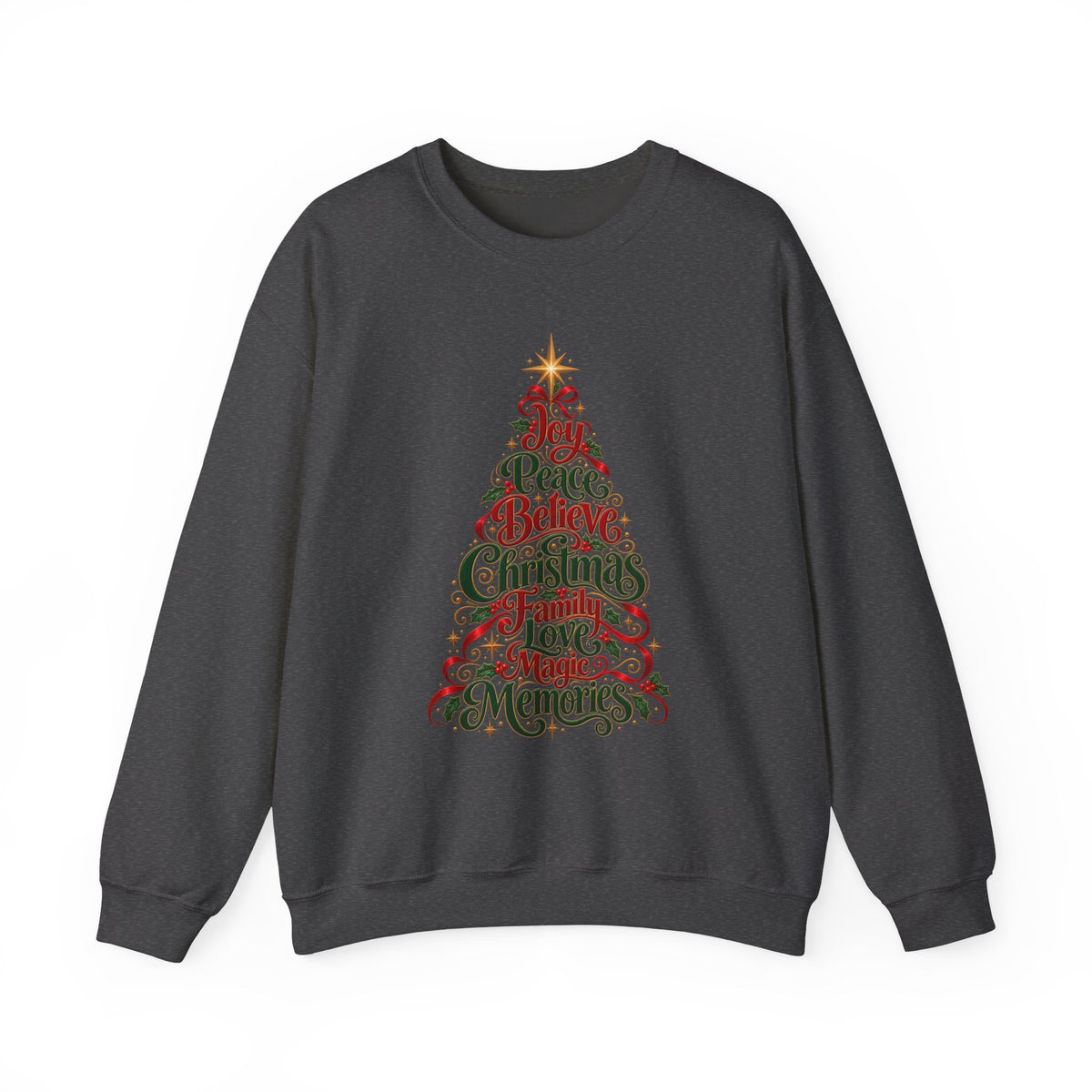 Christmas Tree Words Crewneck Sweatshirt