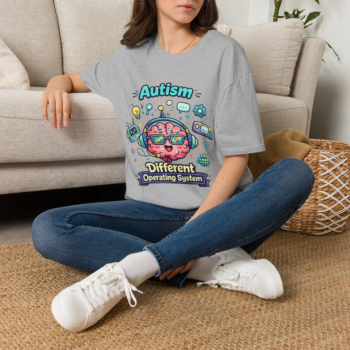 Autism 'Different Operating System' T-Shirt — Cute Brain Tech Design