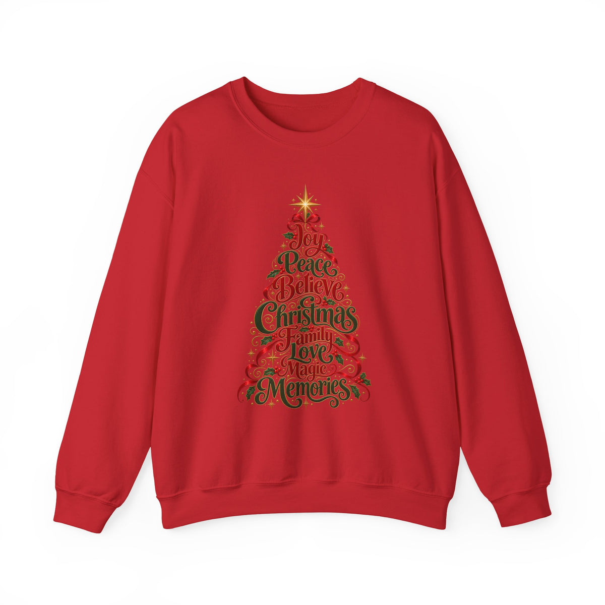 Christmas Tree Words Crewneck Sweatshirt