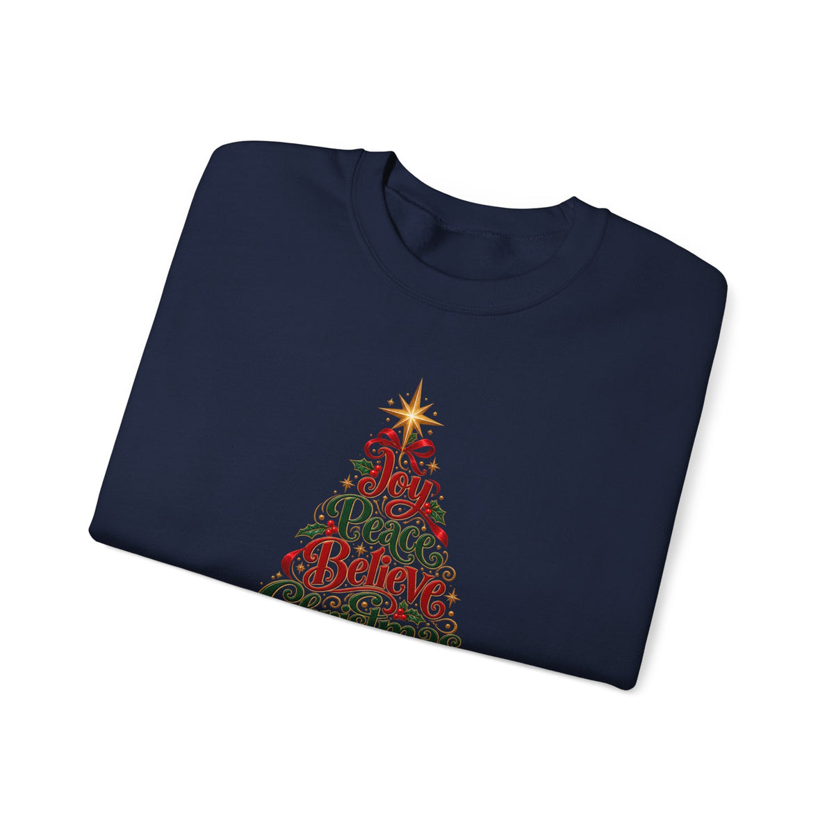 Christmas Tree Words Crewneck Sweatshirt