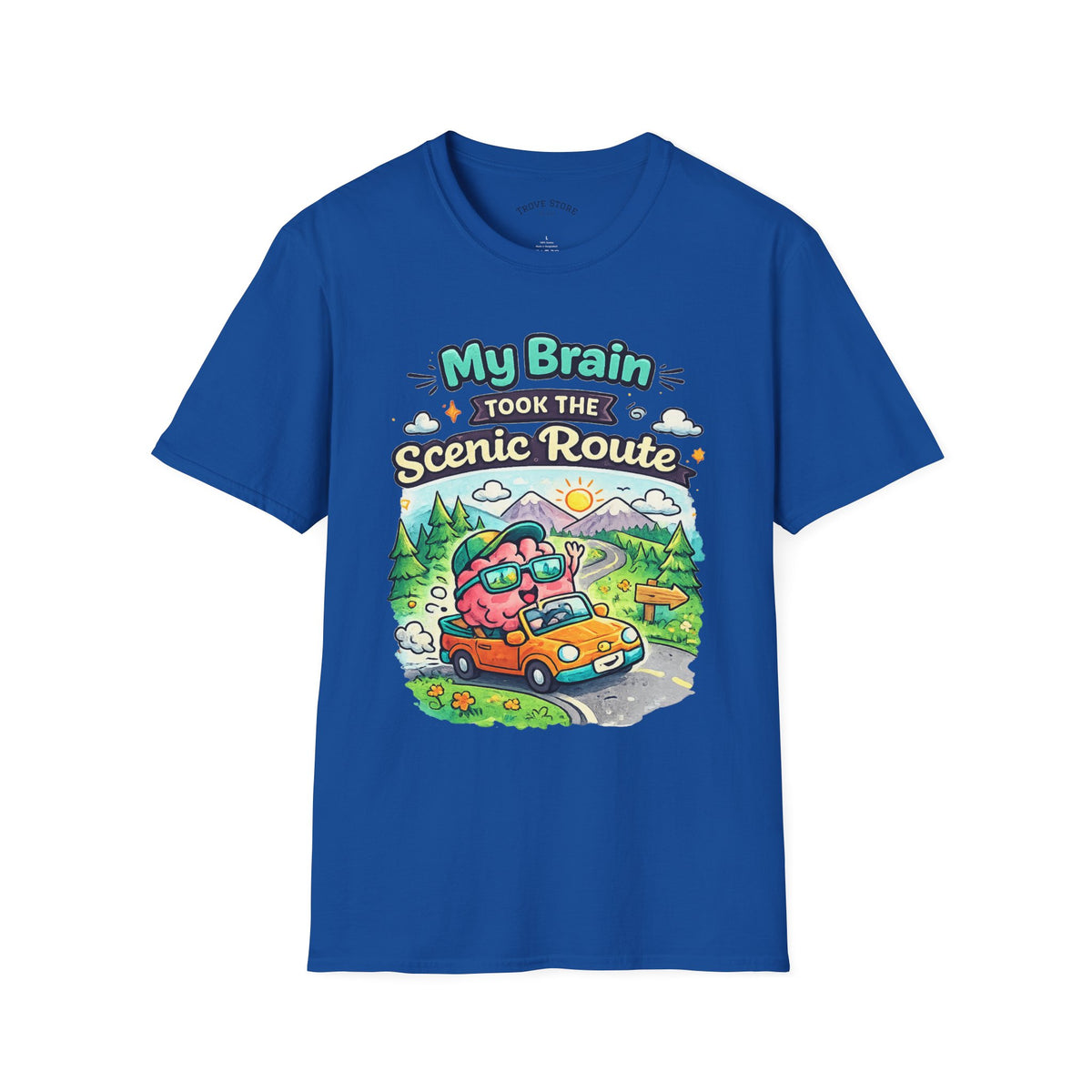 Scenic Route T-Shirt — "My Brain Took the Scenic Route" Road Trip Tee