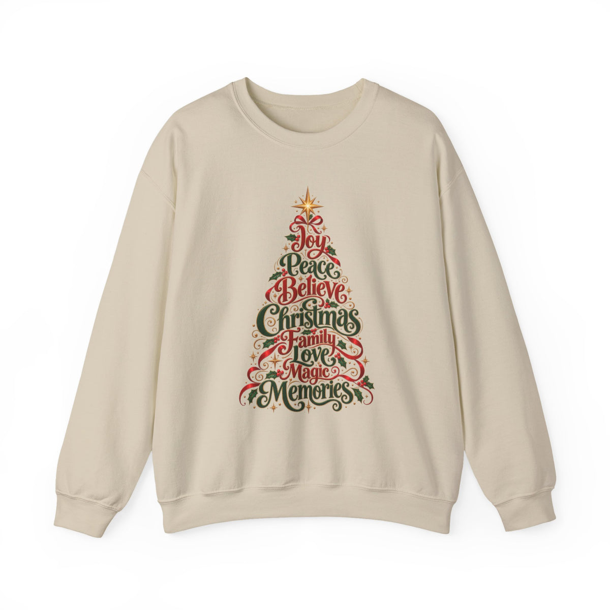 Christmas Tree Words Crewneck Sweatshirt